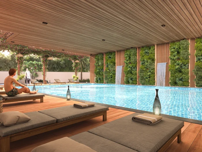 Swimming Pool View of Temple Flower project in Berhampur by Dhiraj Sky Estate LLP